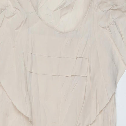 Briger St Mikkelsen Womens Beige Polyester Trapeze & Swing Size 8 Round Neck Pullover