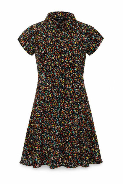 Moptel Womens Multicoloured Floral Viscose A-Line Size 2XS Collared Button