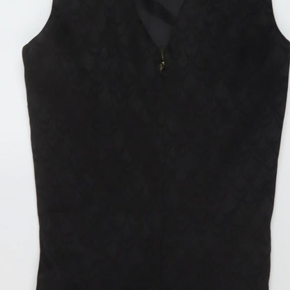 H&M Womens Black Cotton Sheath Size 6 Round Neck Zip