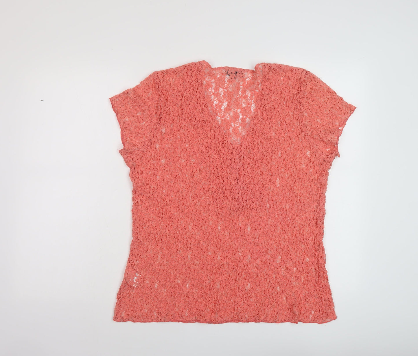 Womens UK Size S Casamia Orange Basic T-Shirt
