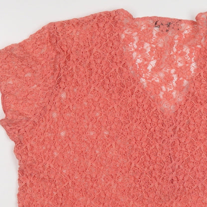 Womens UK Size S Casamia Orange Basic T-Shirt