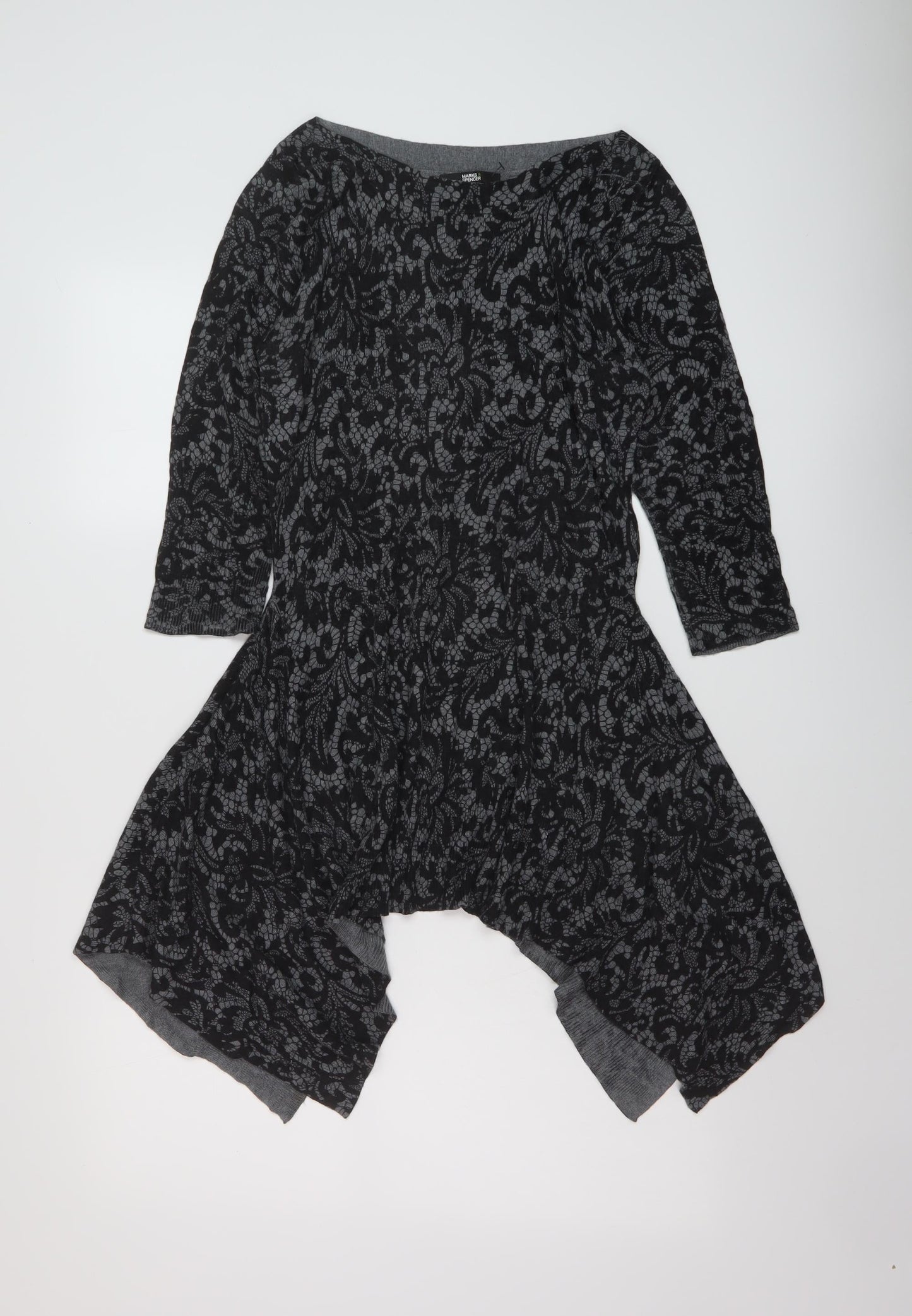 Womens UK Size 12 Marks and Spencer Grey Tunic Jumper