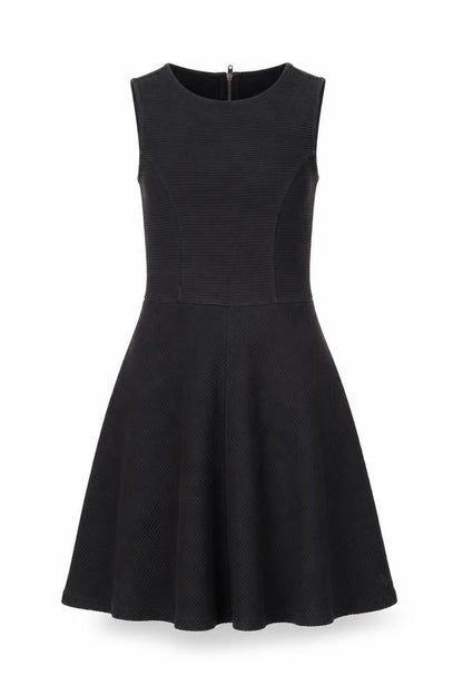 Jack Wills Womens Grey Cotton Skater Dress Size 6 Round Neck Zip