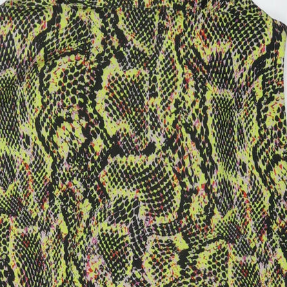 COLLUSION Womens Multicoloured Animal Print Polyester Mini Size 12 V-Neck Pullover