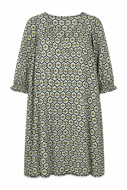 Dorothy Perkins Womens Multicoloured Geometric Polyester Sheath Size 20 V-Neck Pullover