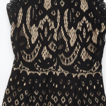 Stella Womens Black Nylon A-Line Size 10 V-Neck Zip