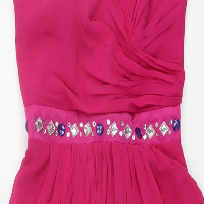 Lipsy Womens Pink Polyester Mini Size 8 Sweetheart Zip
