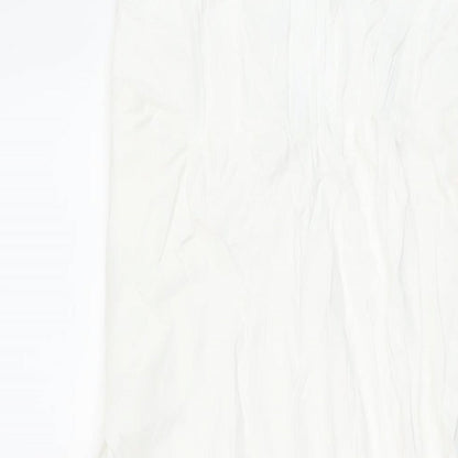 Zara Womens White Viscose A-Line Size M Off the Shoulder Zip