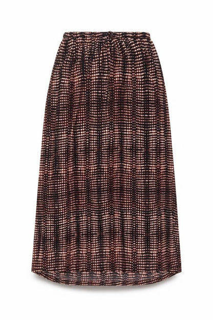 Per Una Womens Black Geometric Polyester A-Line Skirt Size 8 Drawstring