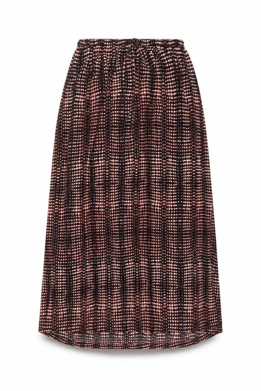 Per Una Womens Black Geometric Polyester A-Line Skirt Size 8 Drawstring