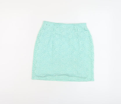 Hollister Womens Green Nylon Mini Skirt Size S Lace Up