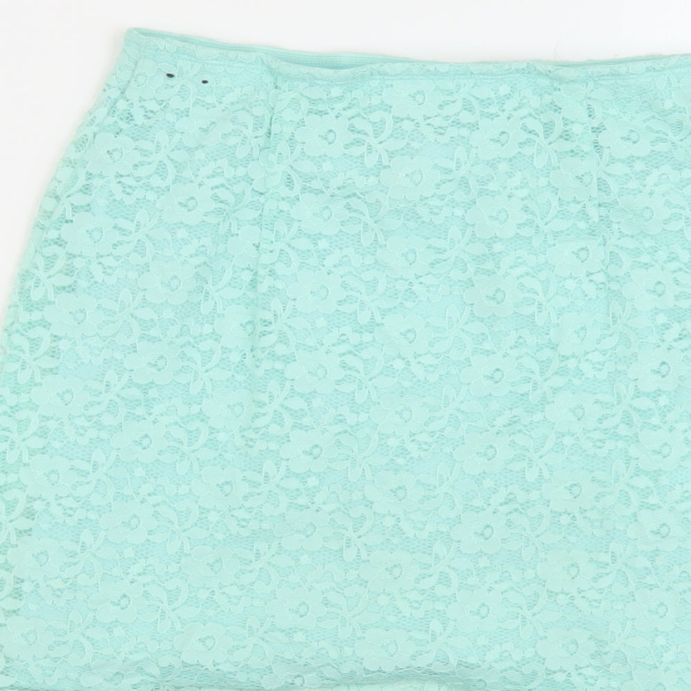 Hollister Womens Green Nylon Mini Skirt Size S Lace Up