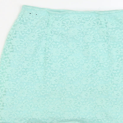 Hollister Womens Green Nylon Mini Skirt Size S Lace Up
