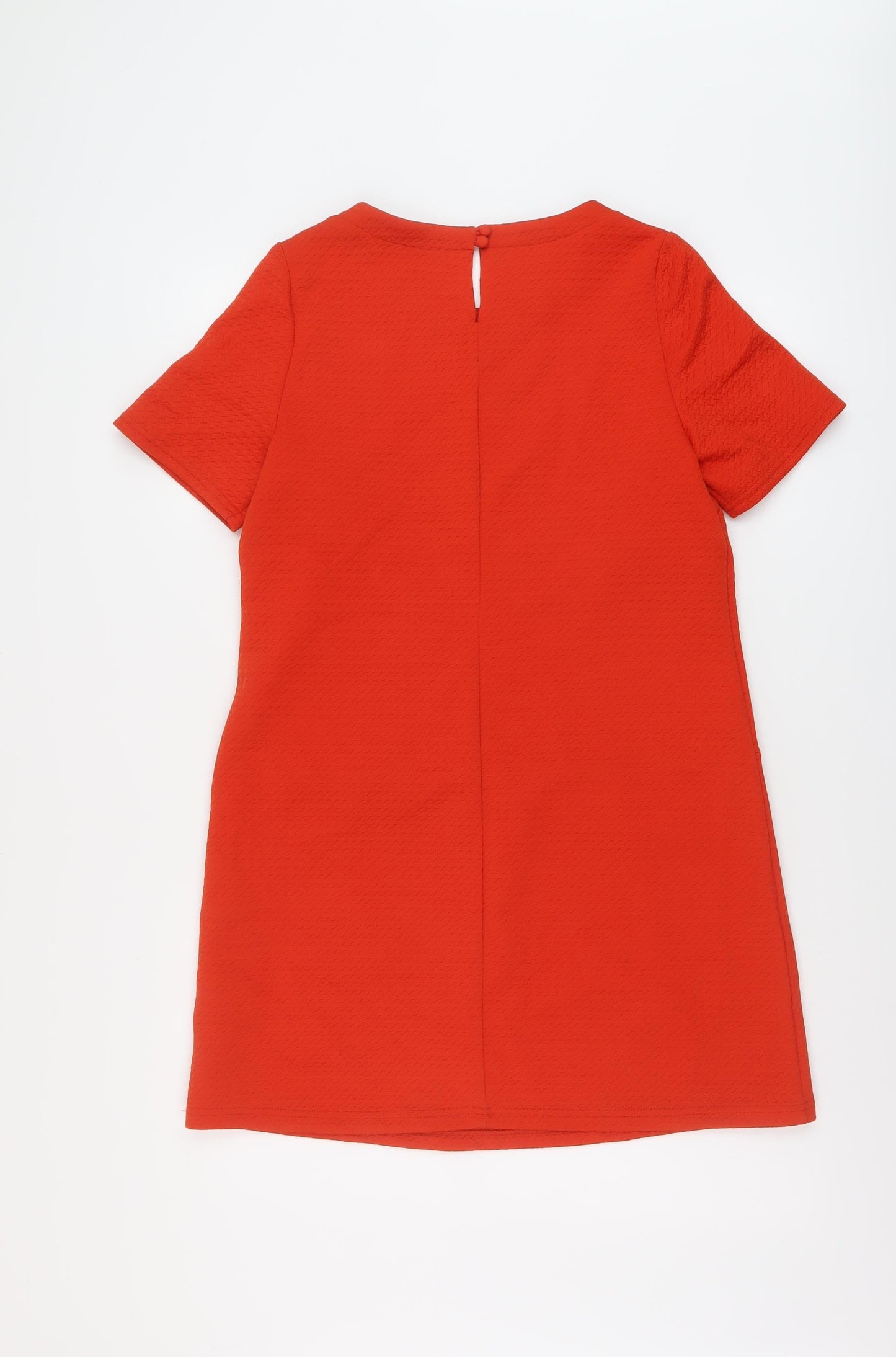 Dorothy Perkins Womens Red Polyester A-Line Size 12 Round Neck Button