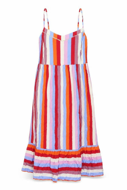 Marks and Spencer Womens Multicoloured Striped Viscose A-Line Size 14 Sweetheart Pullover