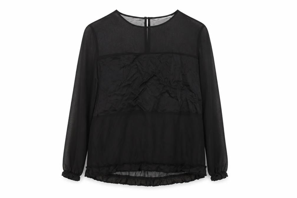 Womens UK Size M Zara Black Basic Blouse