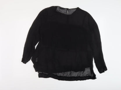Womens UK Size M Zara Black Basic Blouse