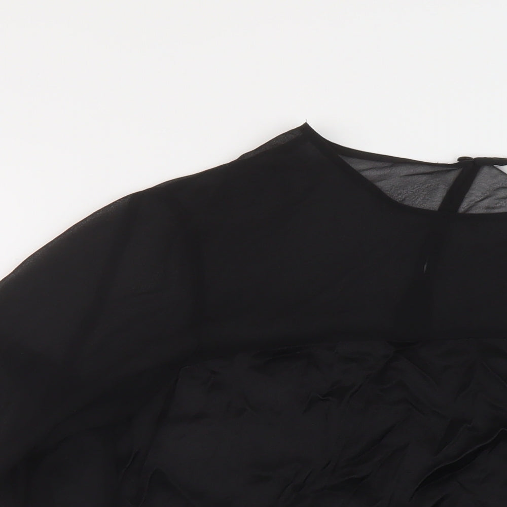 Womens UK Size M Zara Black Basic Blouse