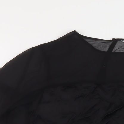Womens UK Size M Zara Black Basic Blouse