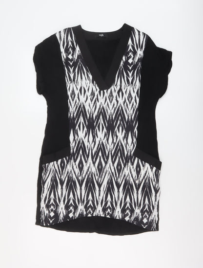 Womens UK Size S Wallis Black Tunic Blouse
