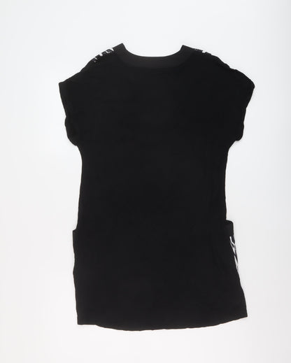 Womens UK Size S Wallis Black Tunic Blouse