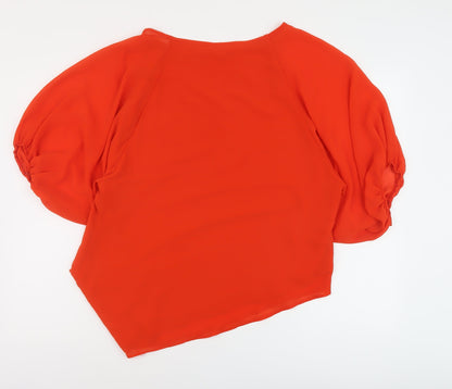 Womens UK Size S Wallis Orange Basic Blouse