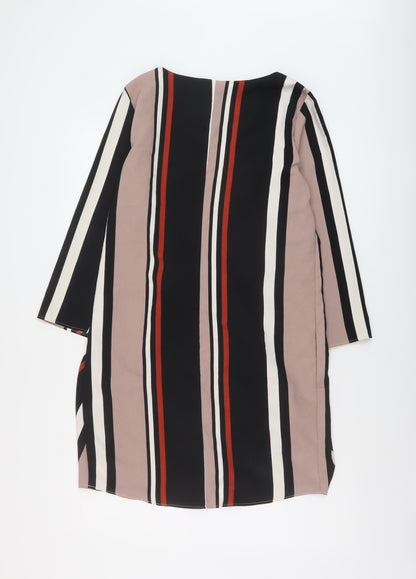River Island Womens Multicoloured Striped Polyester Sheath Size 10 Round Neck Pullover