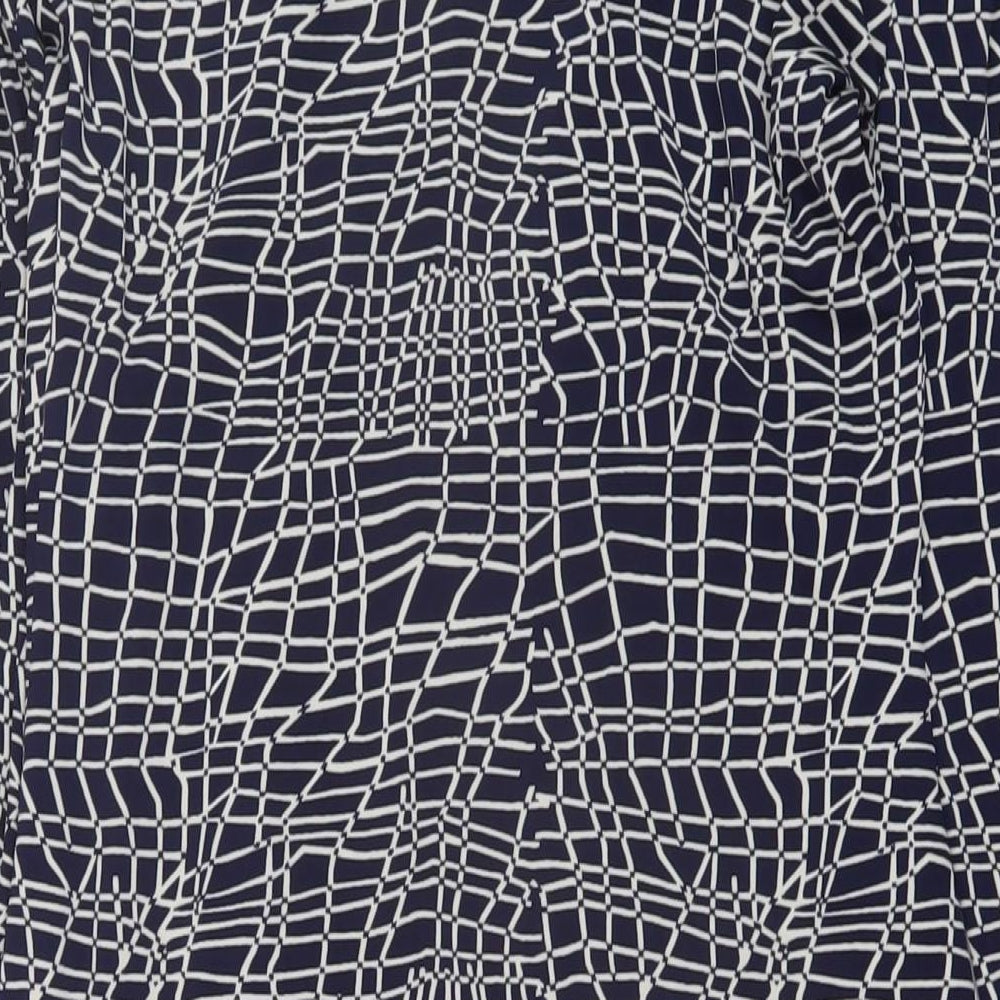 Linea Womens Blue Geometric Polyester Pencil Dress Size 12 Collared Pullover