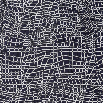 Linea Womens Blue Geometric Polyester Pencil Dress Size 12 Collared Pullover