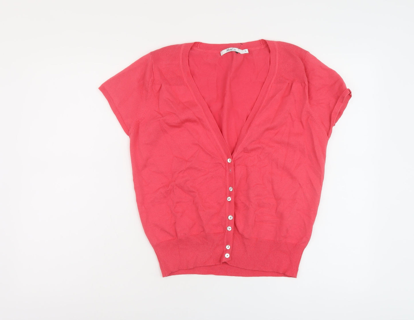 Womens UK Size L M&Co Pink Shrug Jumper
