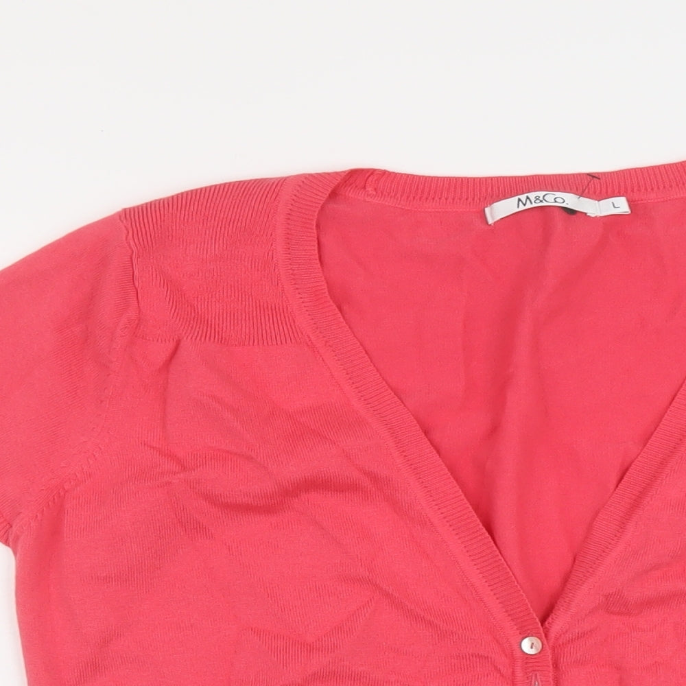 Womens UK Size L M&Co Pink Shrug Jumper