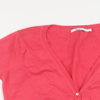 Womens UK Size L M&Co Pink Shrug Jumper