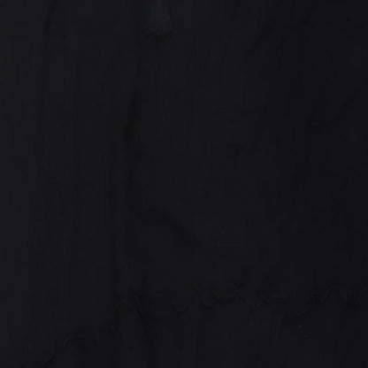 Marks and Spencer Womens Black Viscose A-Line Skirt Size 14 Drawstring