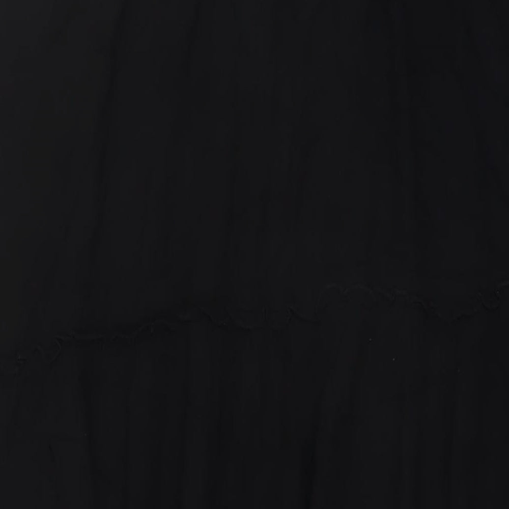 Marks and Spencer Womens Black Viscose A-Line Skirt Size 14 Drawstring