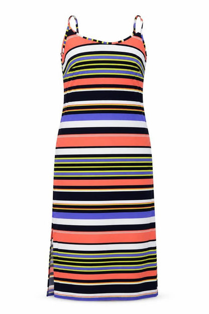 Kaleidoscope Womens Multicoloured Striped Polyester A-Line Size 14 Round Neck Pullover