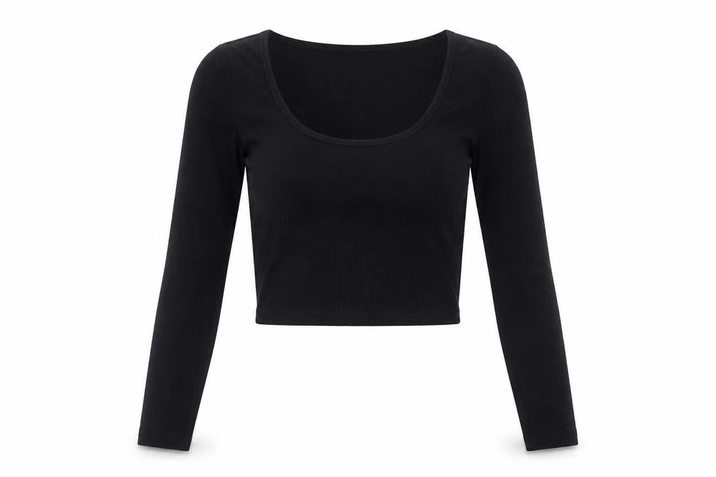 Womens UK Size S Zara Black Cropped T-Shirt