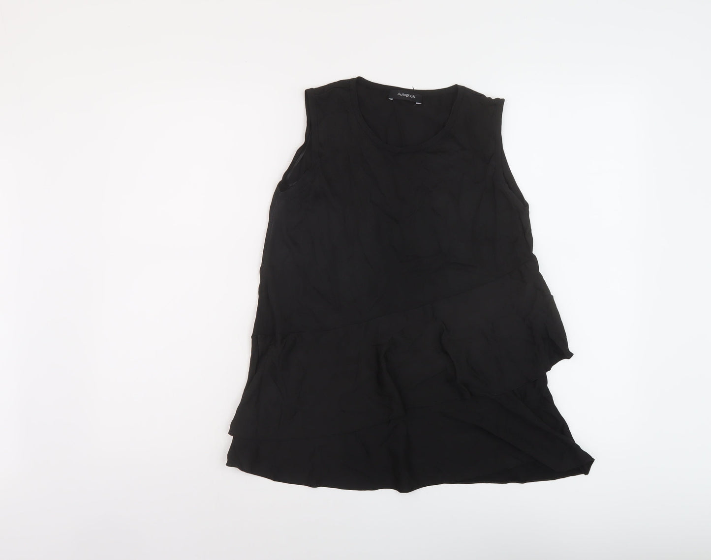 Autograph Womens Black Viscose Basic Tank Size 10 Round Neck