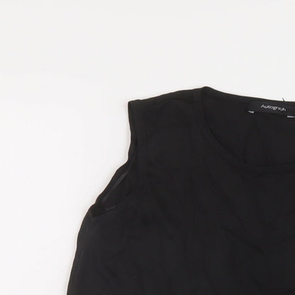 Autograph Womens Black Viscose Basic Tank Size 10 Round Neck