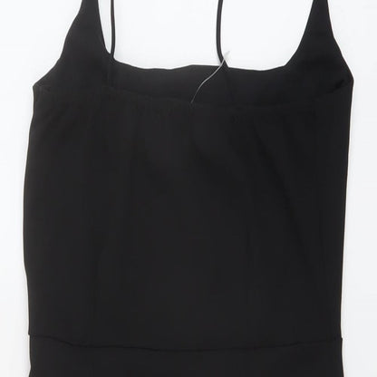 Nasty Gal Womens Black Polyester Mini Size 10 Square Neck Pullover