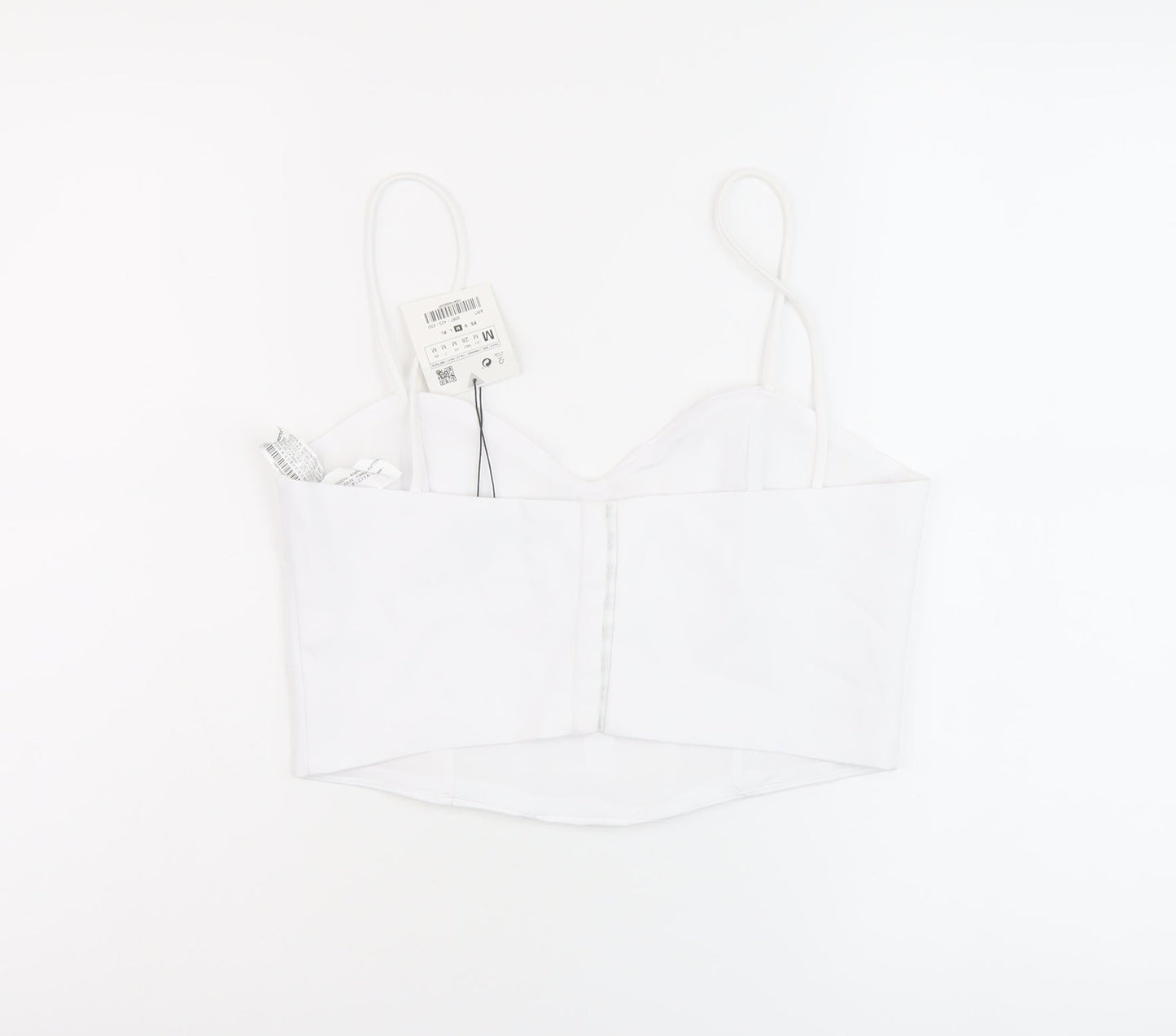 Womens UK Size M Zara White Cropped Tank