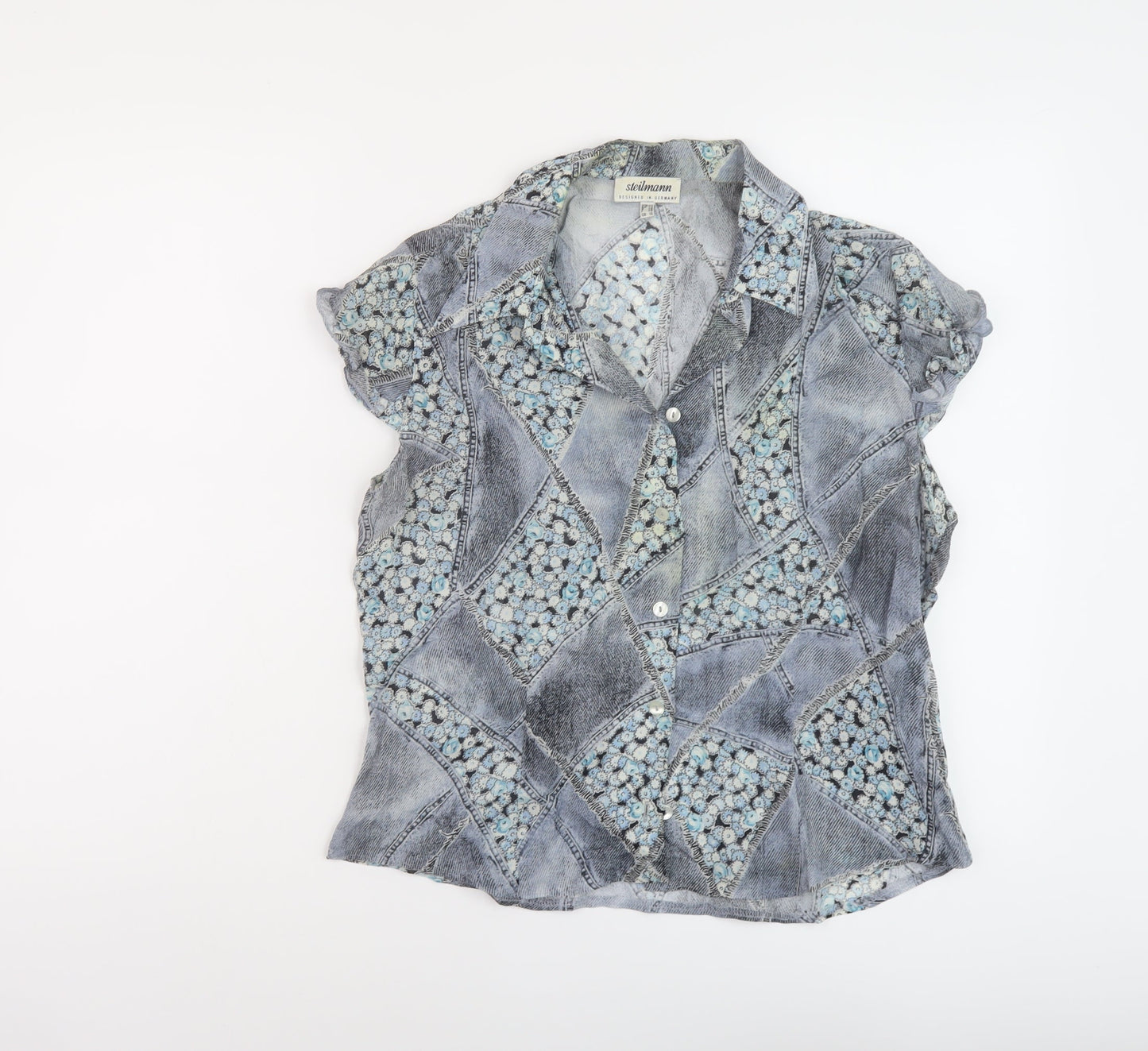 Womens UK Size 16 Steilmann Blue Basic Blouse