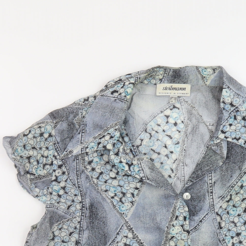 Womens UK Size 16 Steilmann Blue Basic Blouse