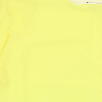Quiz Womens Yellow Polyester Basic Blouse Size S Round Neck