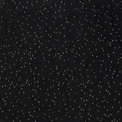 Uniqlo Womens Black Polka Dot Viscose Shirt Dress Size XS Collared Button