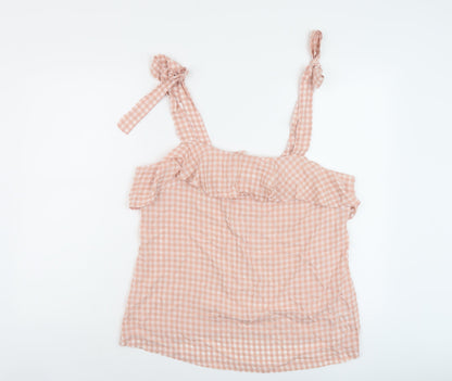 Womens UK Size 14 NEXT Pink Basic Blouse