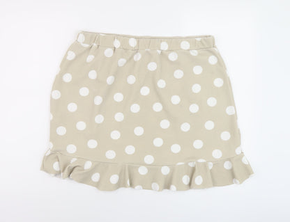 Boohoo Womens Beige Polka Dot Polyester Mini Skirt Size 24