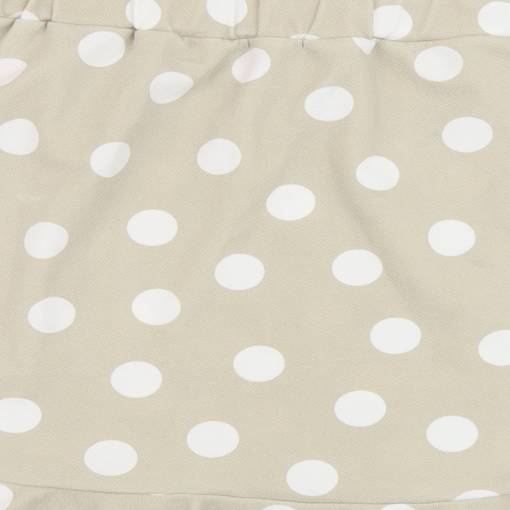 Boohoo Womens Beige Polka Dot Polyester Mini Skirt Size 24