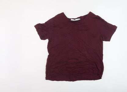 & Other Stories Womens Red Viscose Basic T-Shirt Size 8 Crew Neck