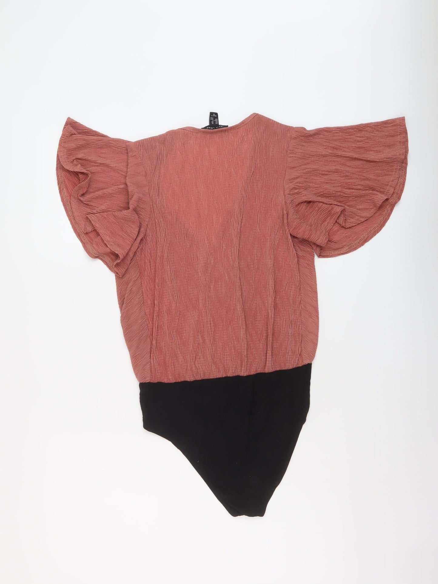 New Look Womens Pink Polyester Bodysuit One-Piece Size 10 Snap