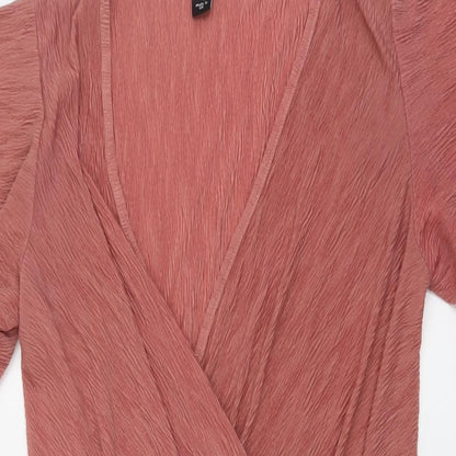 New Look Womens Pink Polyester Bodysuit One-Piece Size 10 Snap